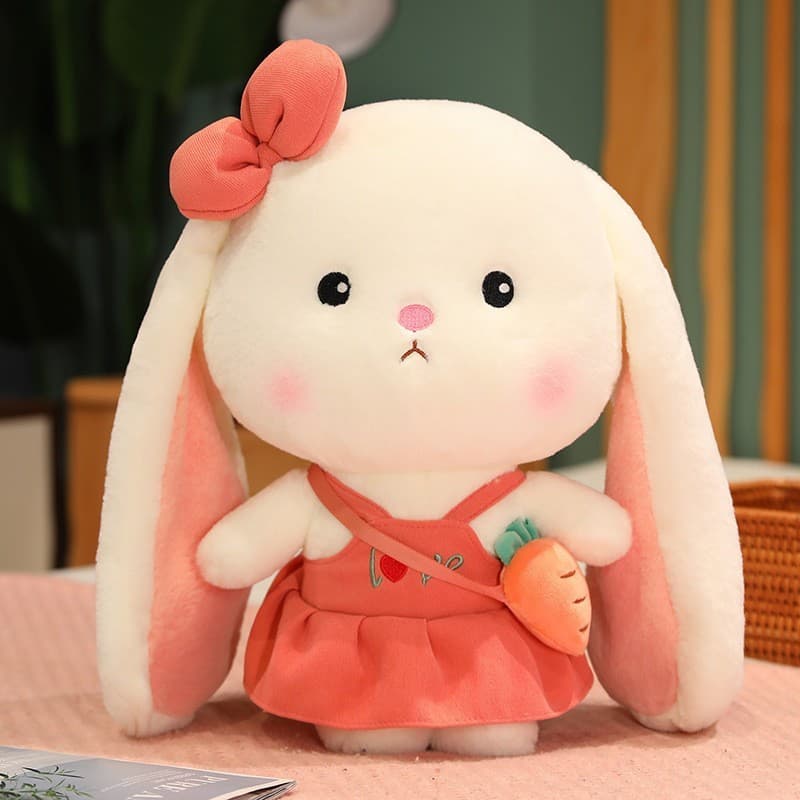 М'яка Плюшева Іграшка Plush Кролик з Довгими Вухами з Бантиком 25 см (9358)