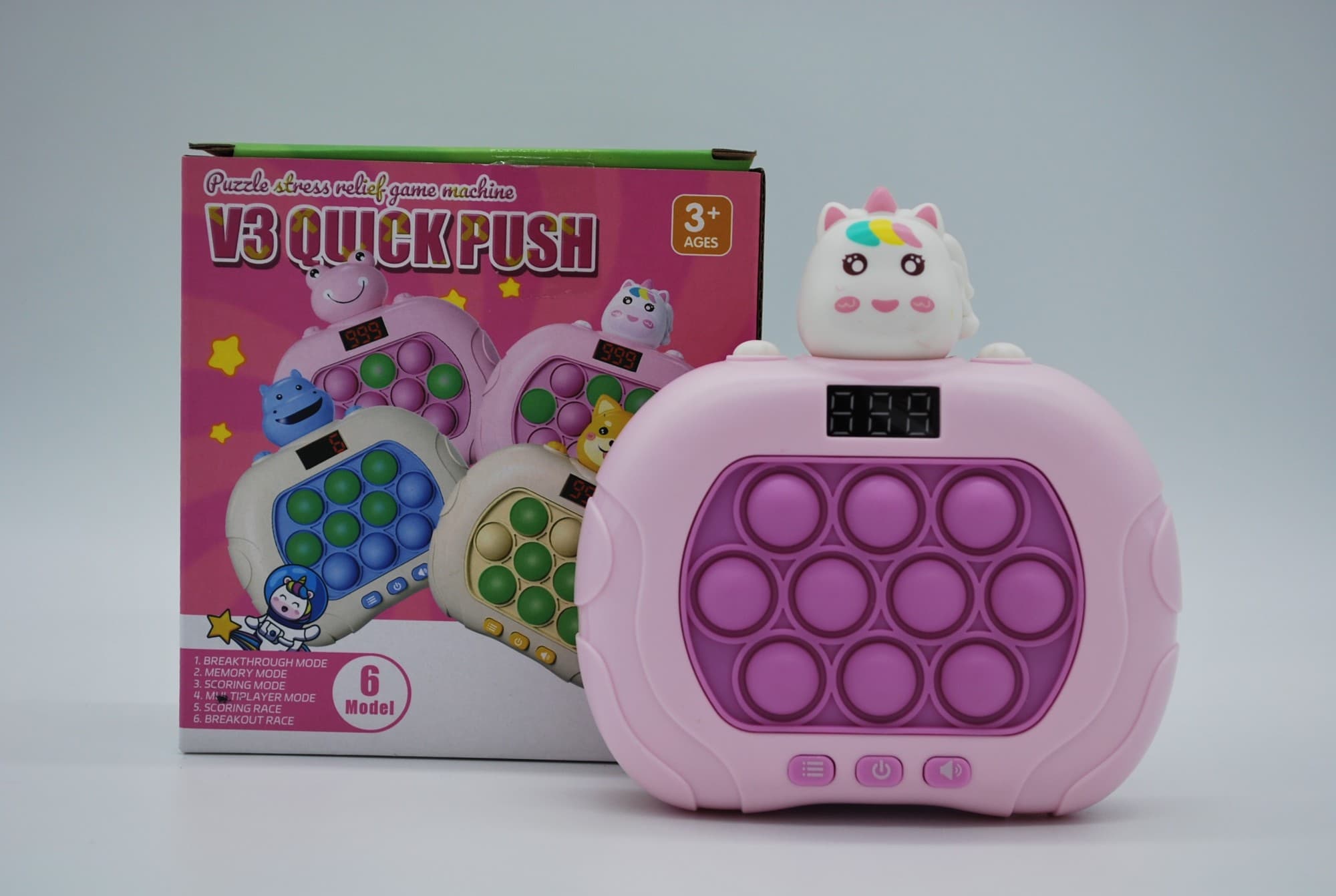 Електронна приставка консоль з екраном Quick Push Game гра Pop It антистрес тік-ток іграшка Поп Іт Єдиноріг (10010107)