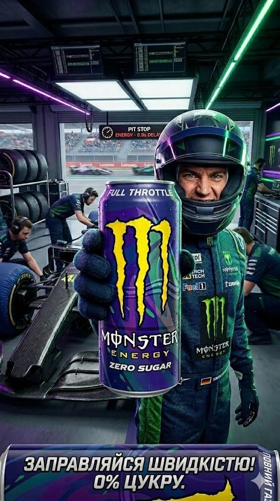 Енергетик Monster Energy Full Throttle F1 Lewis Hamilton 500 мл - без цукру
