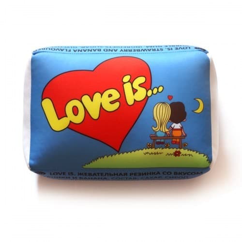 Подушка Plush LOVE IS 40x40 синяя (0600)