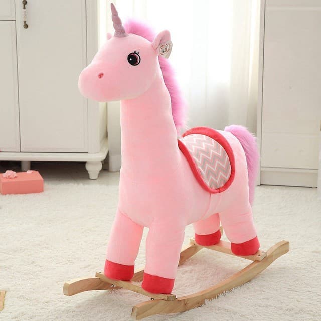 Дитяча іграшка качалка Plush Єдиноріг 85х75 см рожевий (9606)