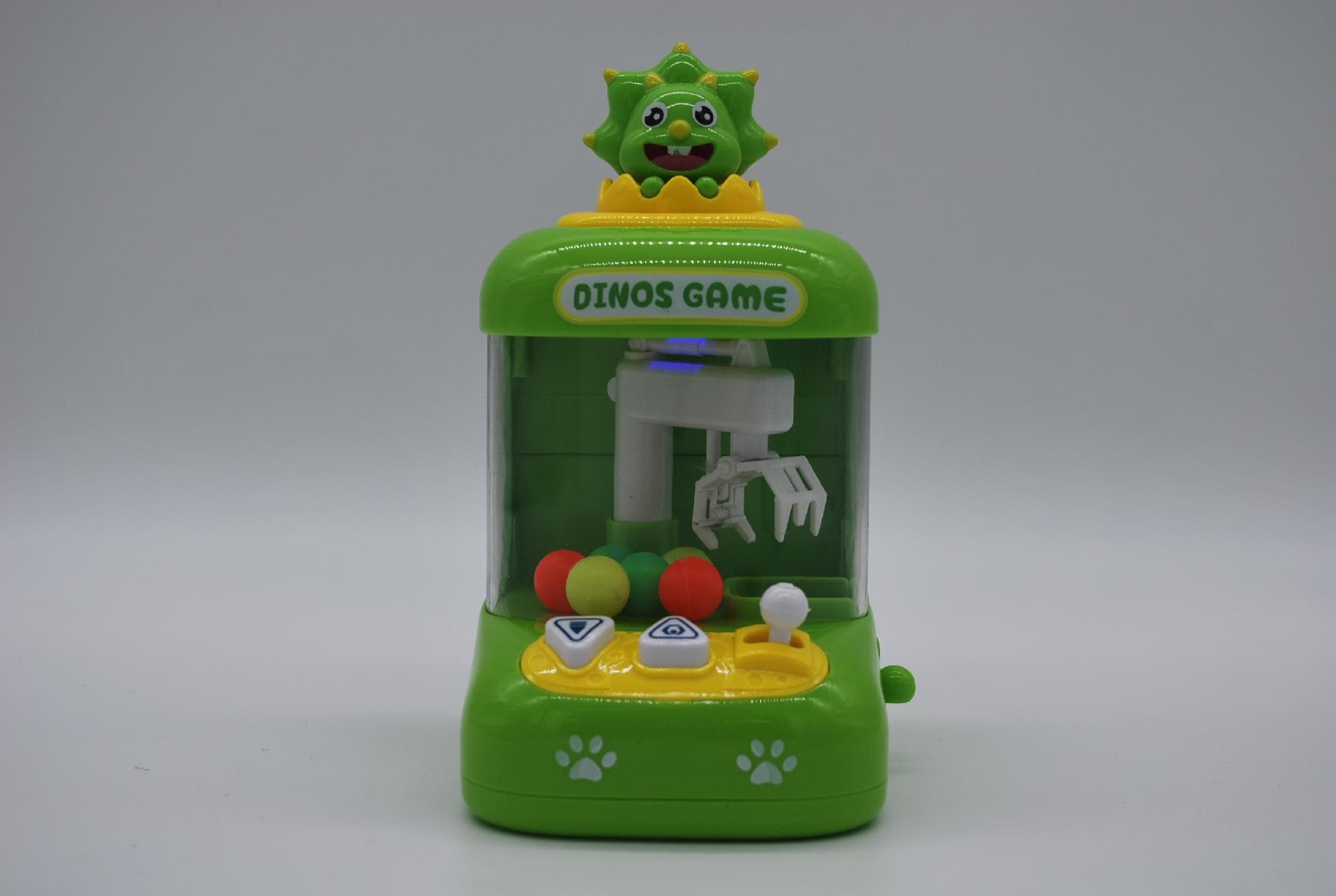 Дитячий ігровий міні автомат Клешня Хватайка Dinos Game Claw Machine підсвітка + музика, зелений 18 см (2002000)