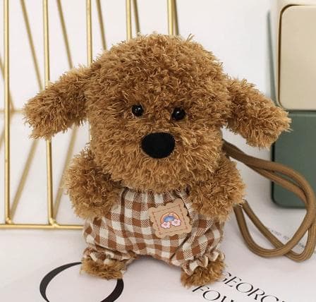 М'яка іграшка брелок Плюшевий Plush Мальтіпу в штанцях 14 см коричневий (3001900)