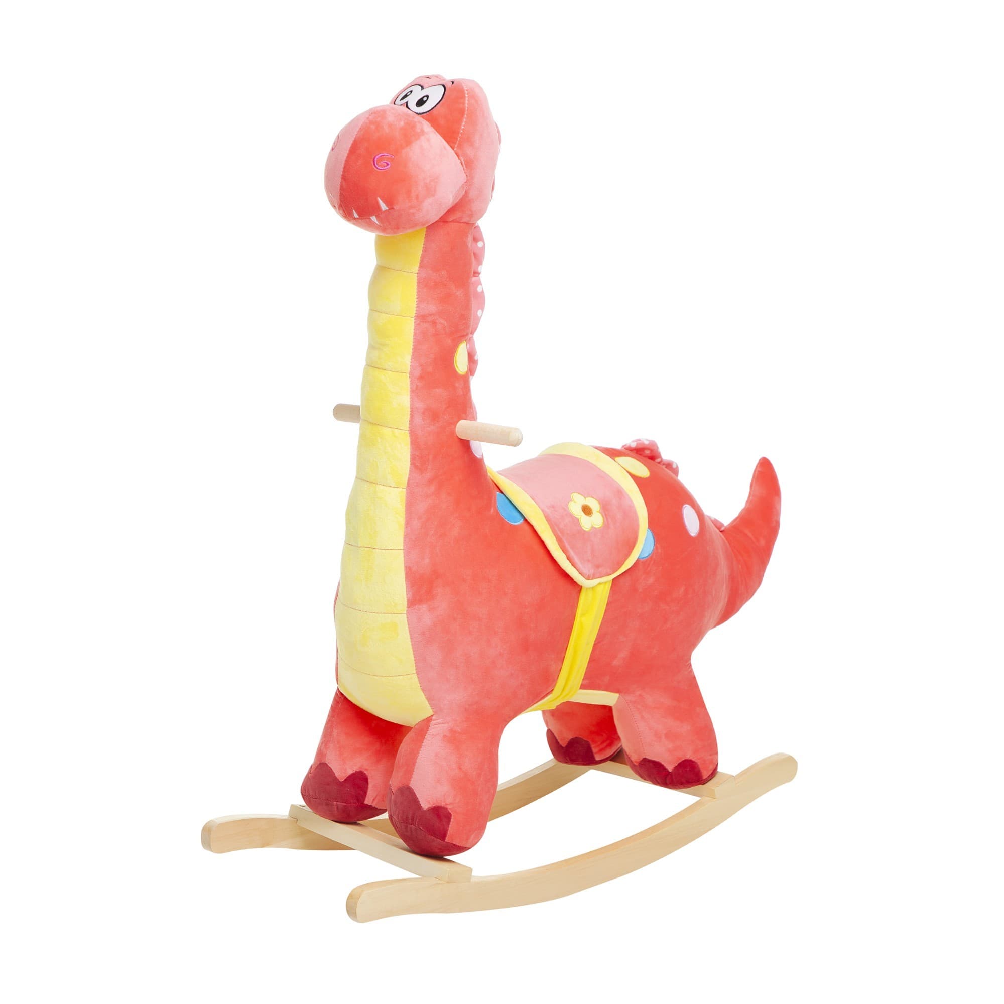 Дитяча іграшка качалка Plush "Динозавр" 95х90х30 см рожевий (9602)