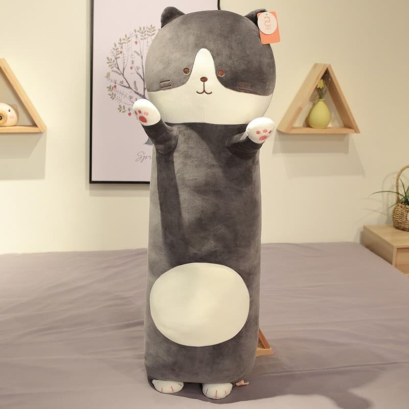 М'яка Плюшева Іграшка Plush Кіт Батон Сірий Антистрес Обіймашка 60 см (1030005)