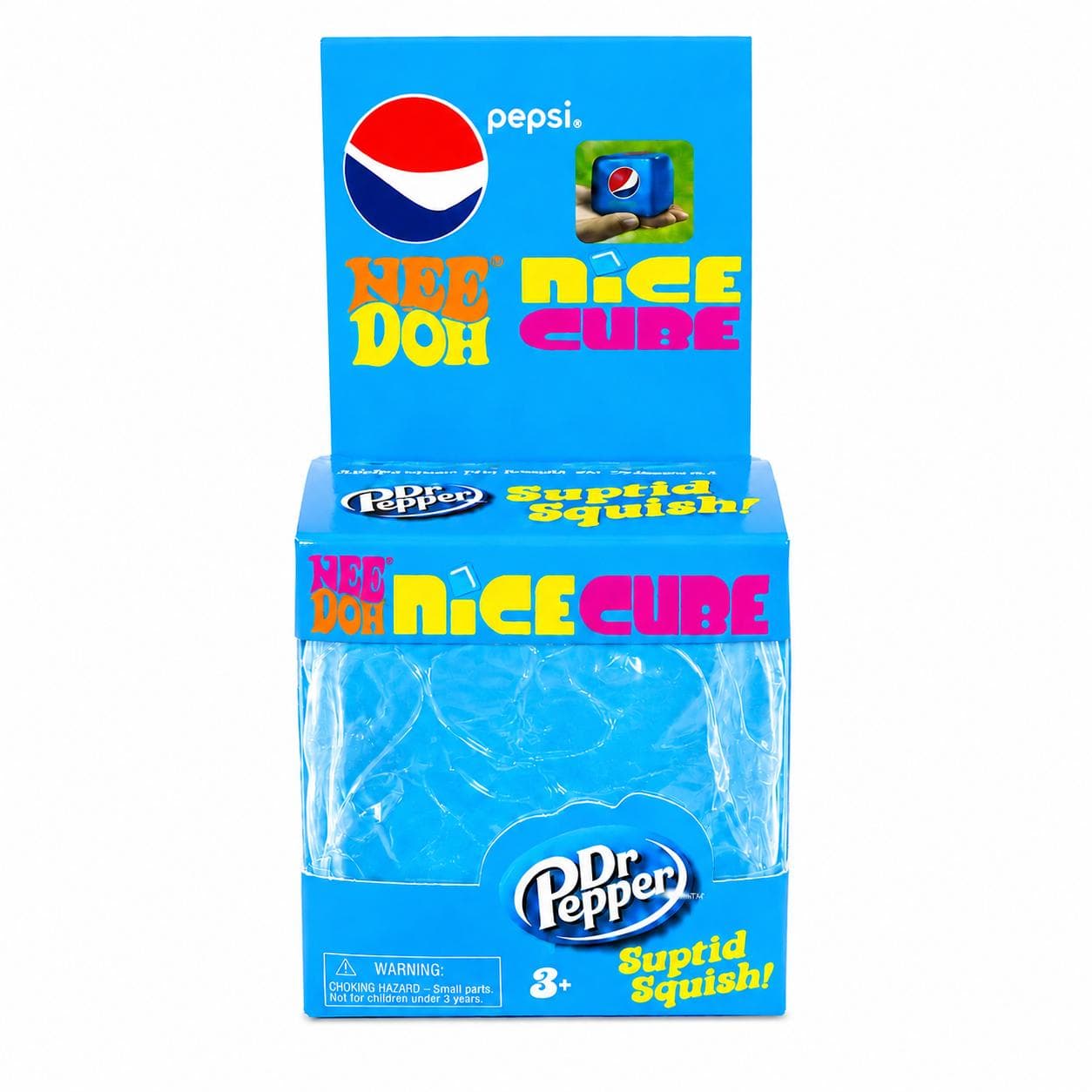 Сквіш антистрес NeeDoh Nice Cube Pepsi кубик льоду сенсорна іграшка синя 5,7 см (7194)