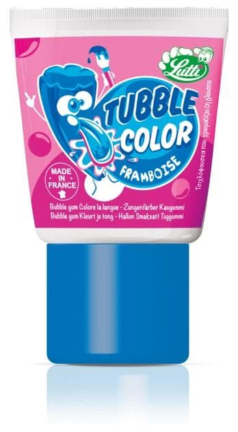 Жуйка в тюбику Lutti Tubble Gum Color Framboise 35 г - рідка жувальна гумка синя малина фарбує язик (5015)