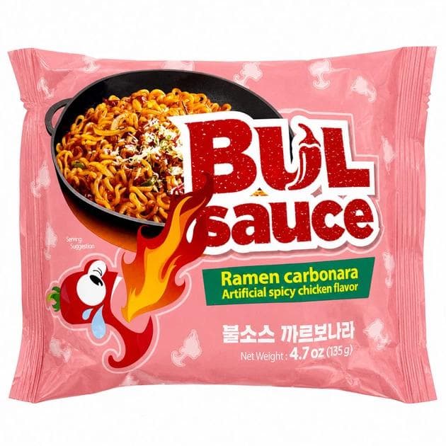 Локшина швидкого приготування Harim BUL Sauce Ramen Carbonara 135 г - вершково-гострий корейський рамен (5745)