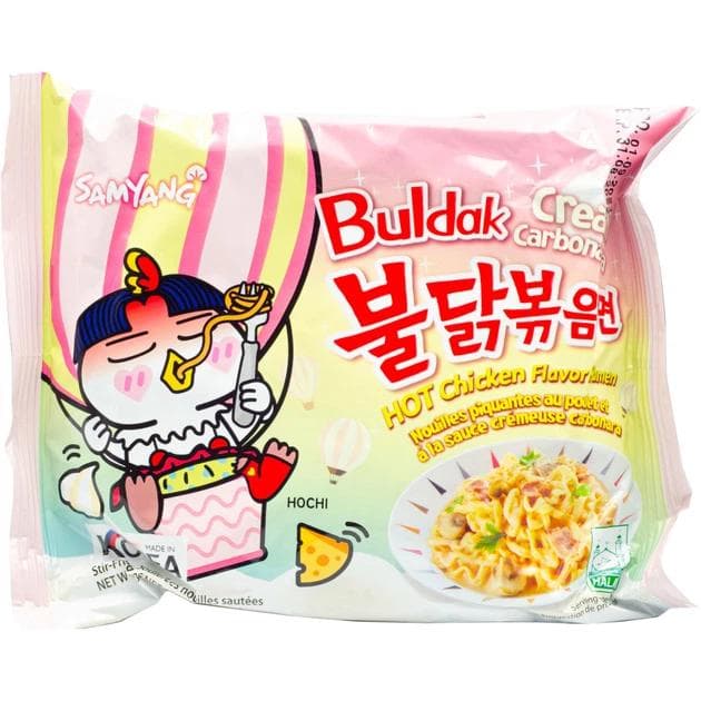 Локшина швидкого приготування Samyang Buldak Cream Carbonara Ramen 140 г - гостра корейська локшина з куркою та вершковою карбонарою (53938)