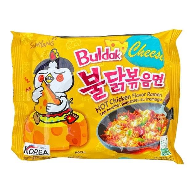 Локшина швидкого приготування Samyang Buldak Cheese Ramen 140 г - гостра корейська локшина з куркою та сиром (53940)