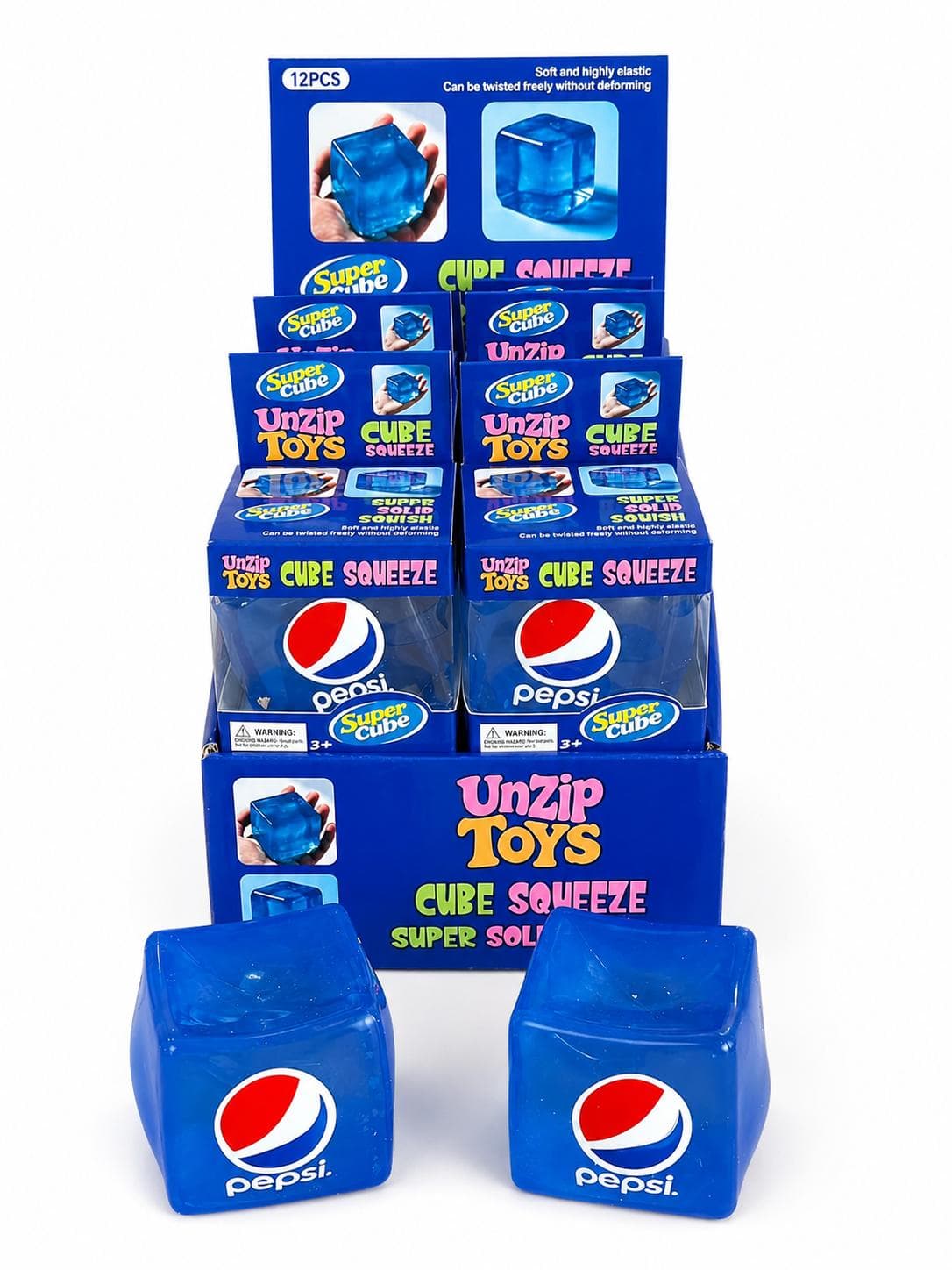 Сквіш антистрес NeeDoh Nice Cube Pepsi кубик льоду сенсорна іграшка синя 5,7 см (7194/1)