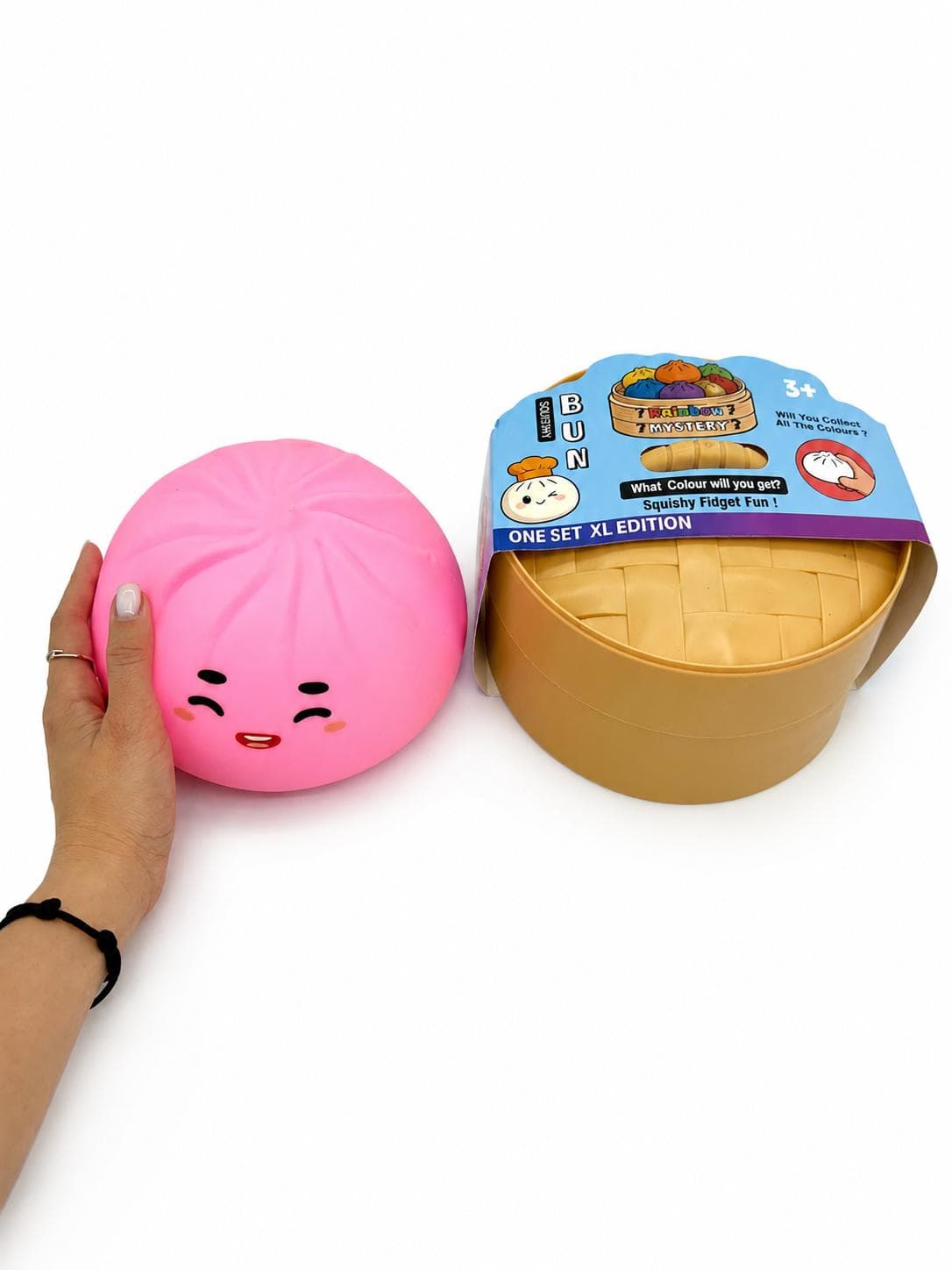 Сквіш антистрес Бао Булочка великий Пельмень Squishy Dumpling BUN XL Edition 18 см - м'яка сенсорна іграшка в коробочці рандомний колір (2913)
