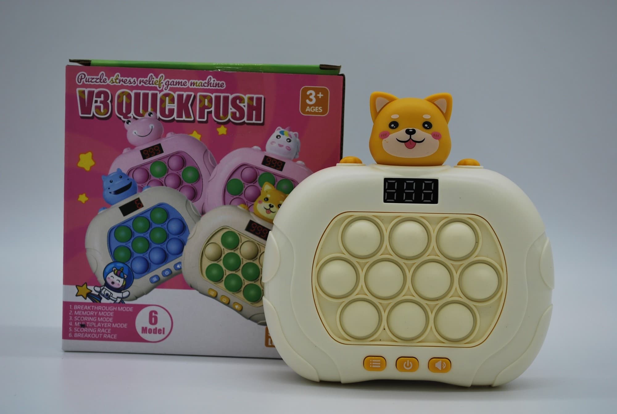 Електронна приставка консоль з екраном Quick Push Game гра Pop It антистрес тік-ток іграшка Поп Іт Пес Хатіко Акіта Іну (10010106)