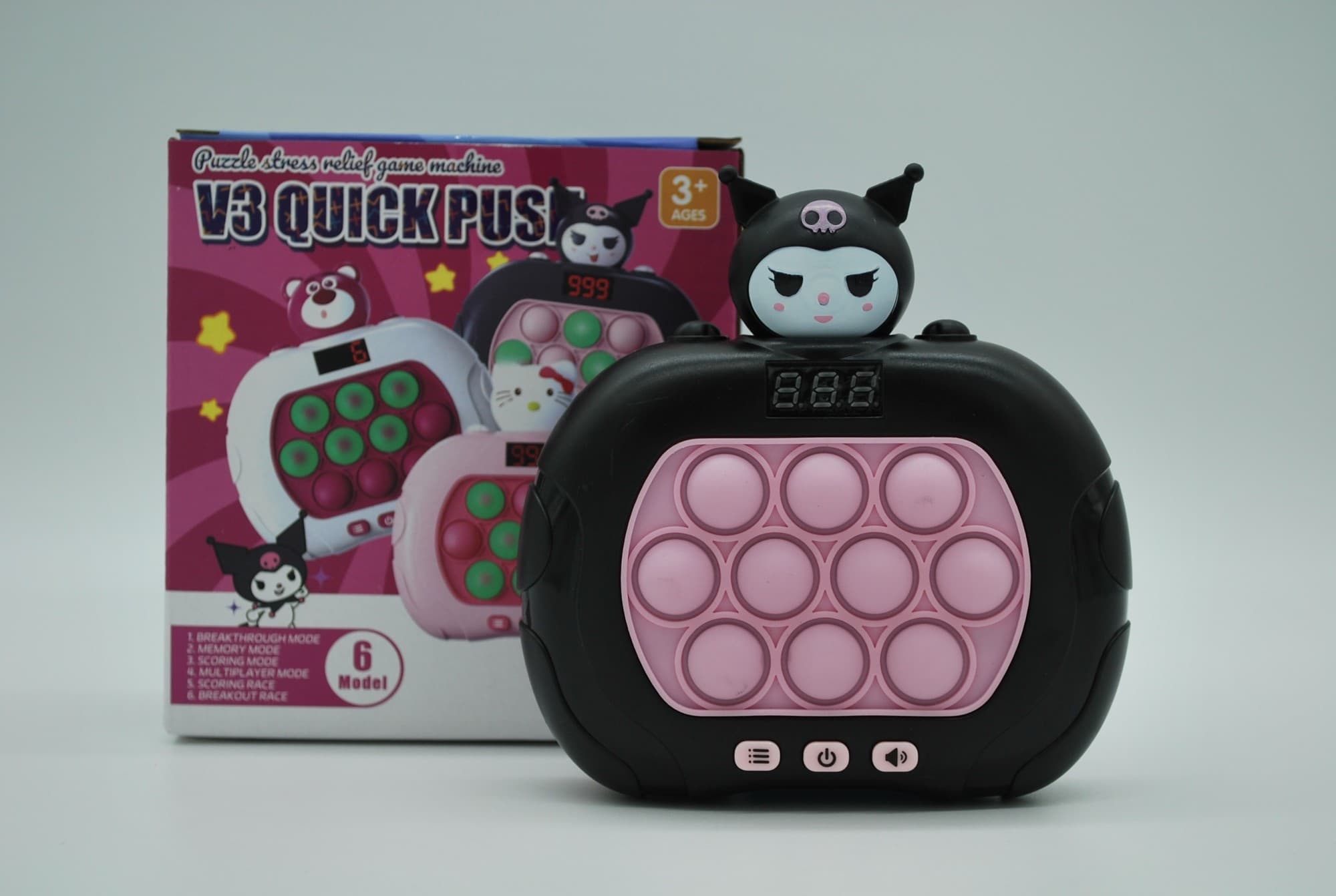 Електронна приставка консоль з екраном Quick Push Game гра Pop It антистрес тік-ток іграшка Поп Іт Куромі Хеллоу Кітті (10010104)