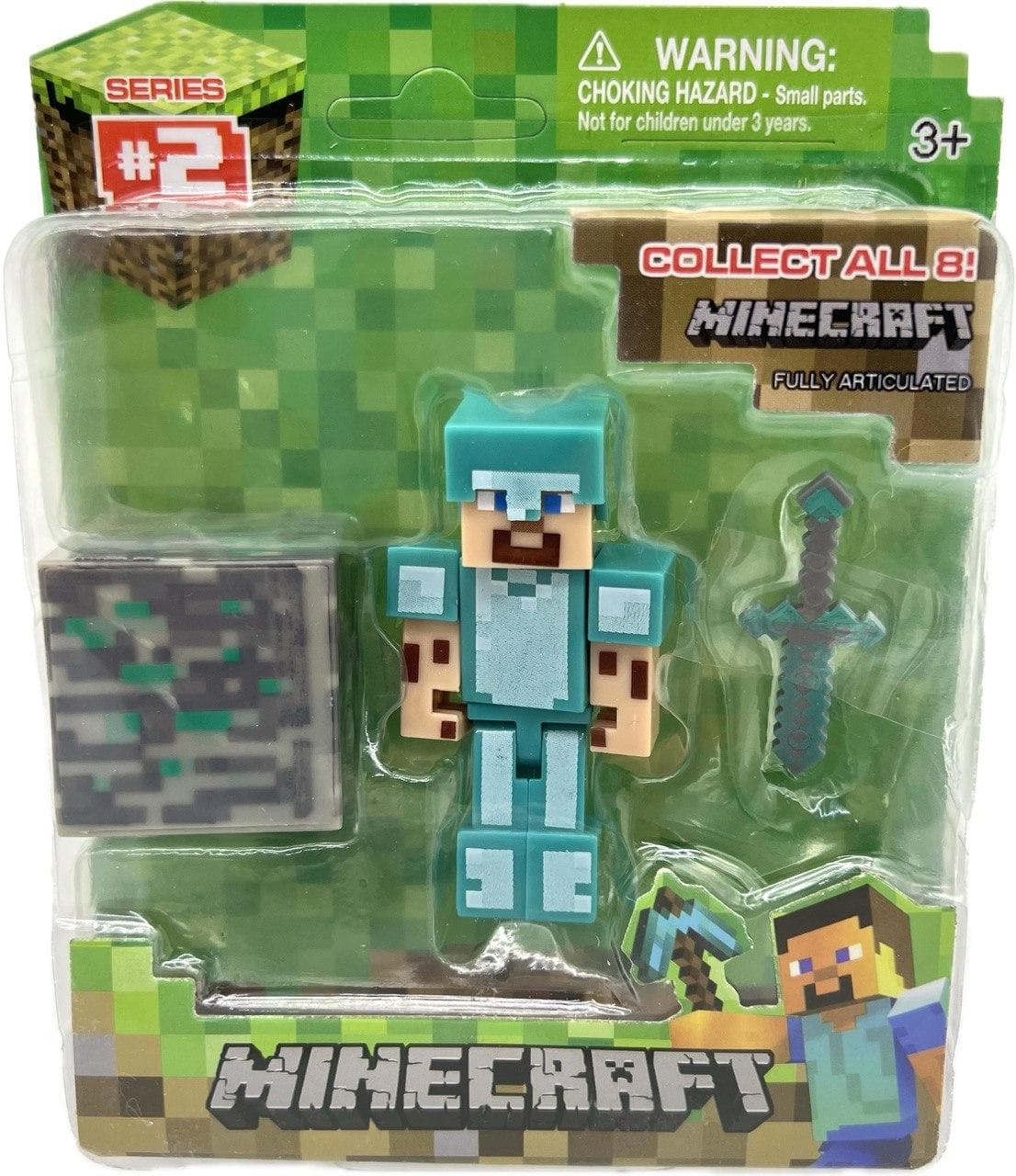 Набір фігурок Майнкрафт Стів у діамантовій броні Комплект Minecraft (6480)