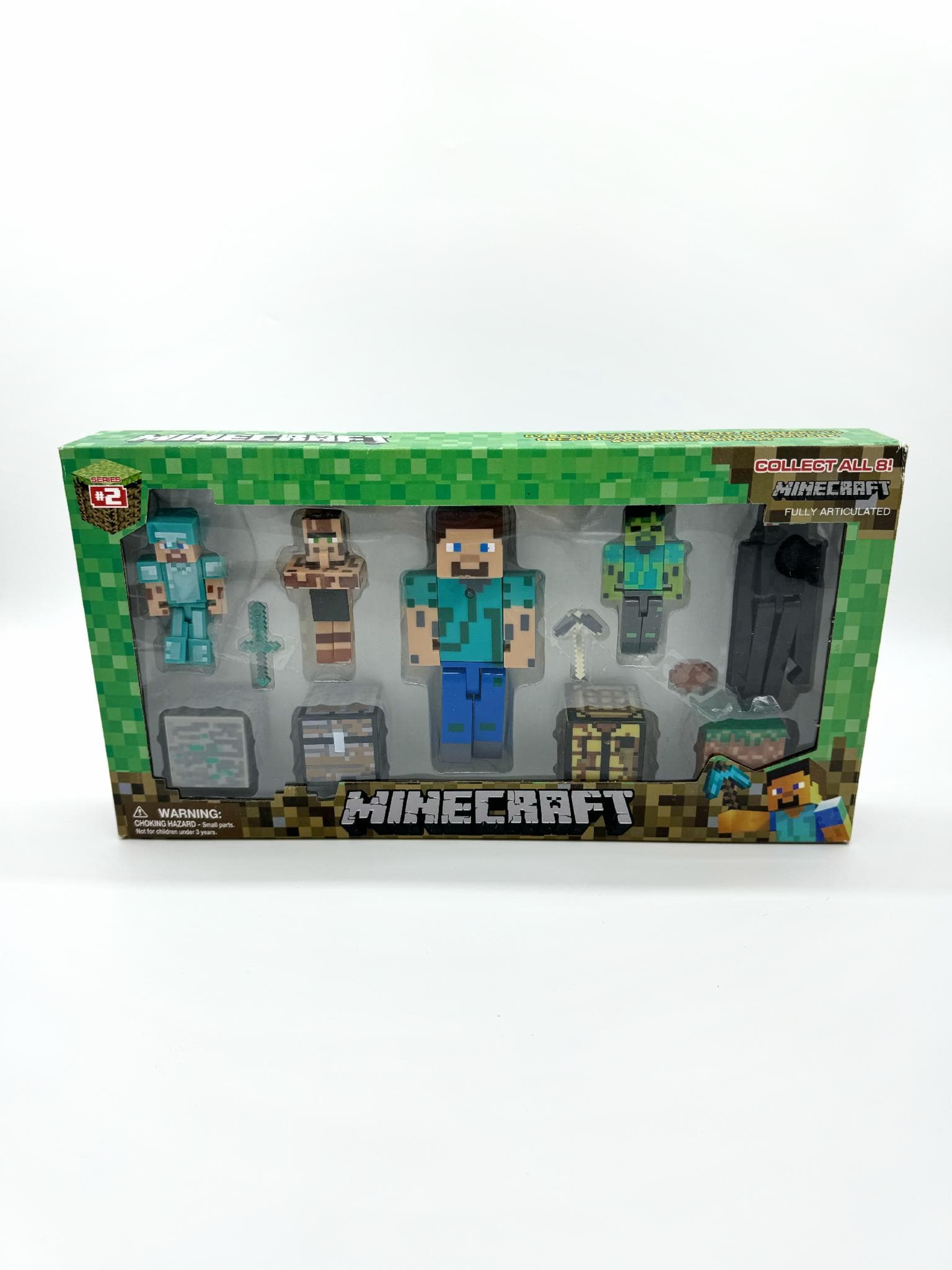 Набір фігурок Minecraft 5 героїв, 4 блока, 3 аксесуари Модельки Майнкрафт Стів (6490)